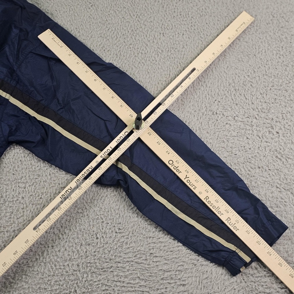 Nike Jacket Mens Large Navy Blue Windbreaker Full Zip Lined Stripe Swoosh Track - Picture 13 of 13